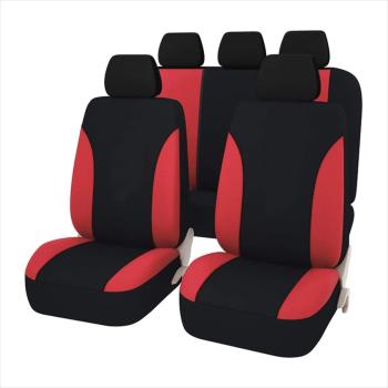 Auto Sitzbezug Set Universal Design Vorne und Hinten Schwarz mit FARBAUSWAHL